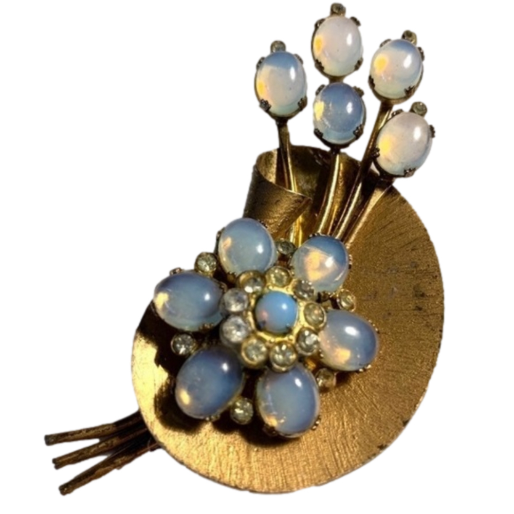 Coro Sterling Silver Moonstone Vintage Brooch